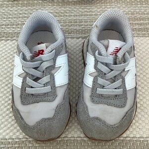 New Balance Gray and White Sneakers Suede Mesh Upper